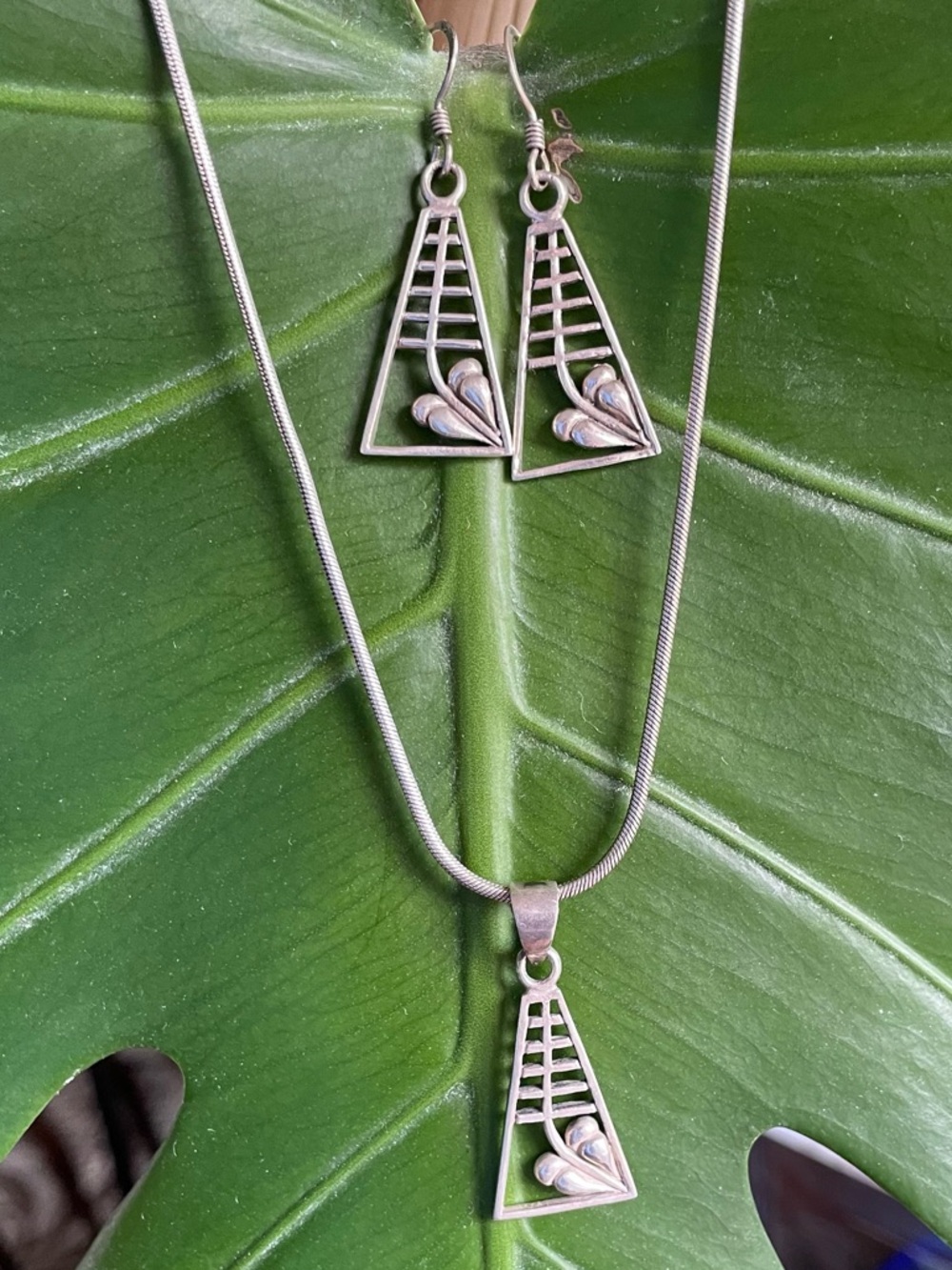Art Nouveau/Prairie/Glasgow/Macintosh Sterling Necklace and Earrings Set NWOT - Picture 2 of 8